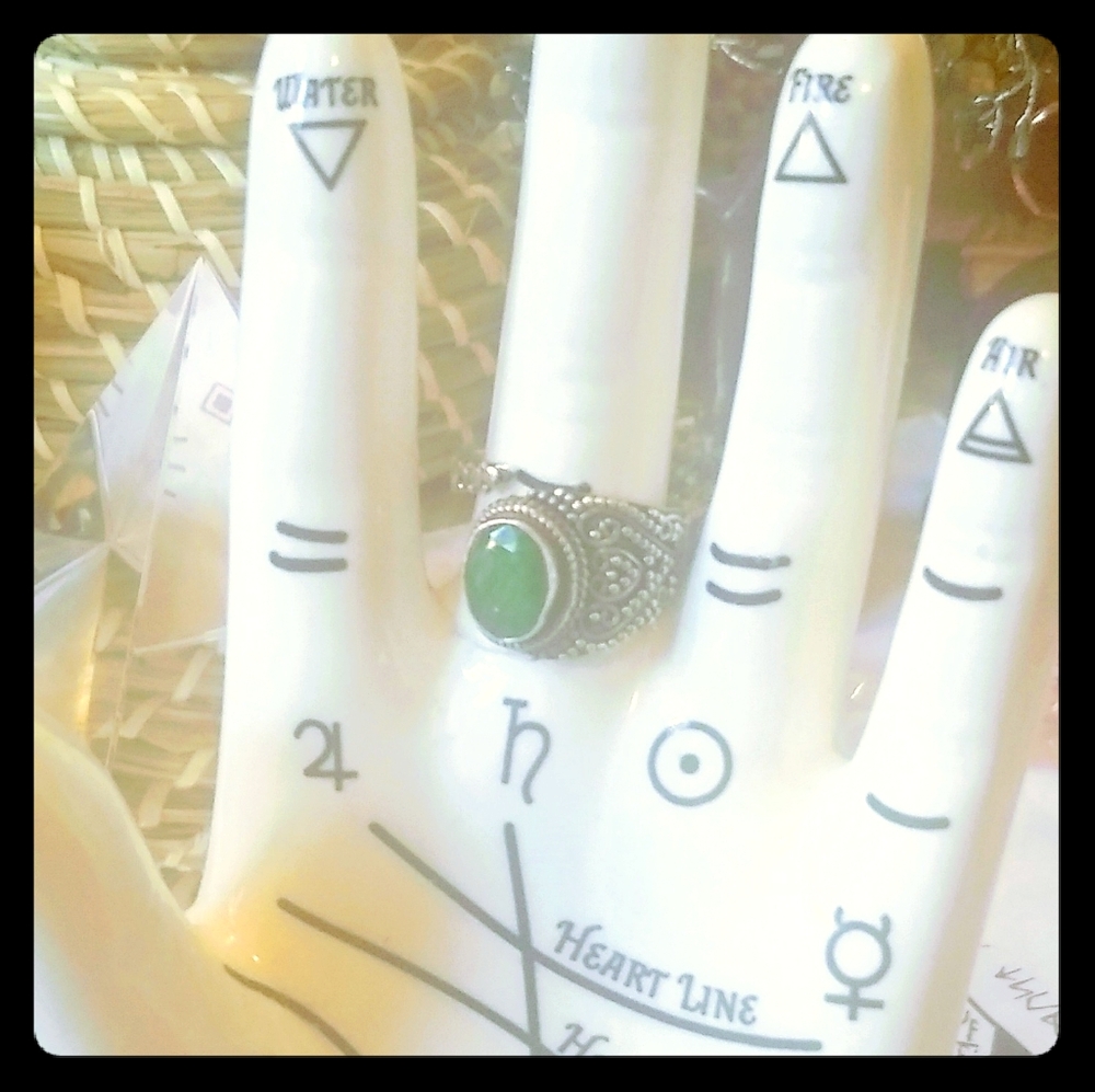 Emerald and Sterling Silver ring